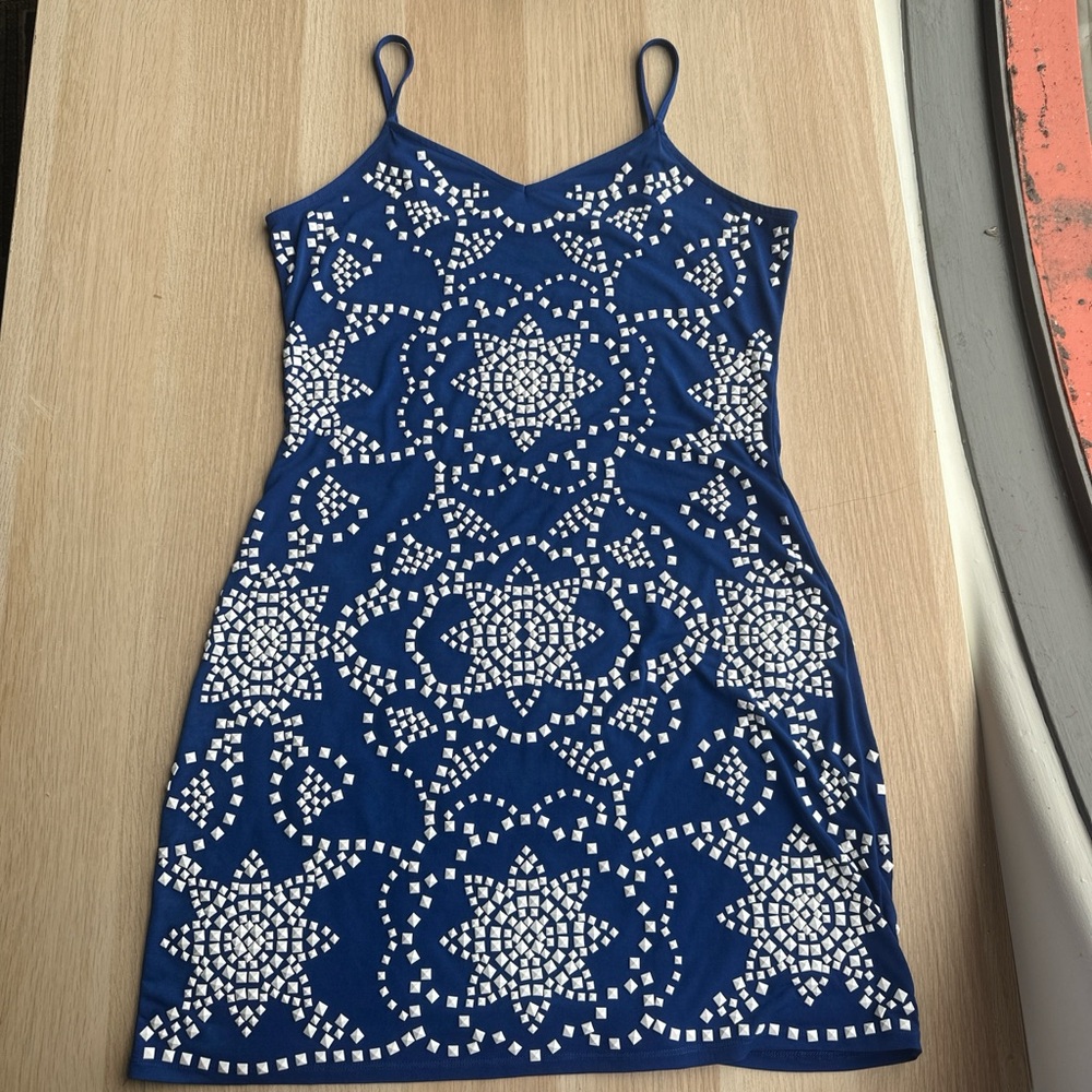 Michael Kors Navy and White Mini Dress